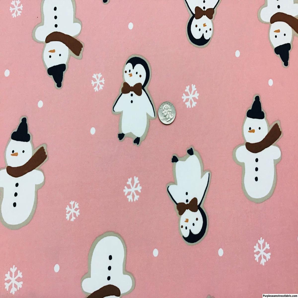 Winter Penguins  snowflakes on dusty ros...