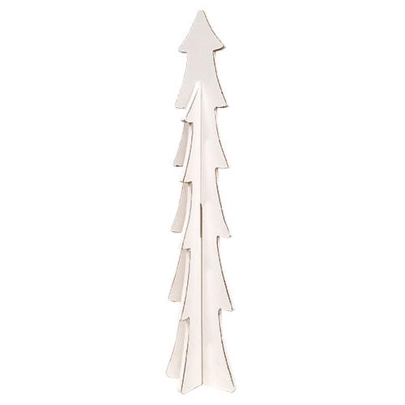 White Wooden Dimensional Christmas Tree - 23 In H