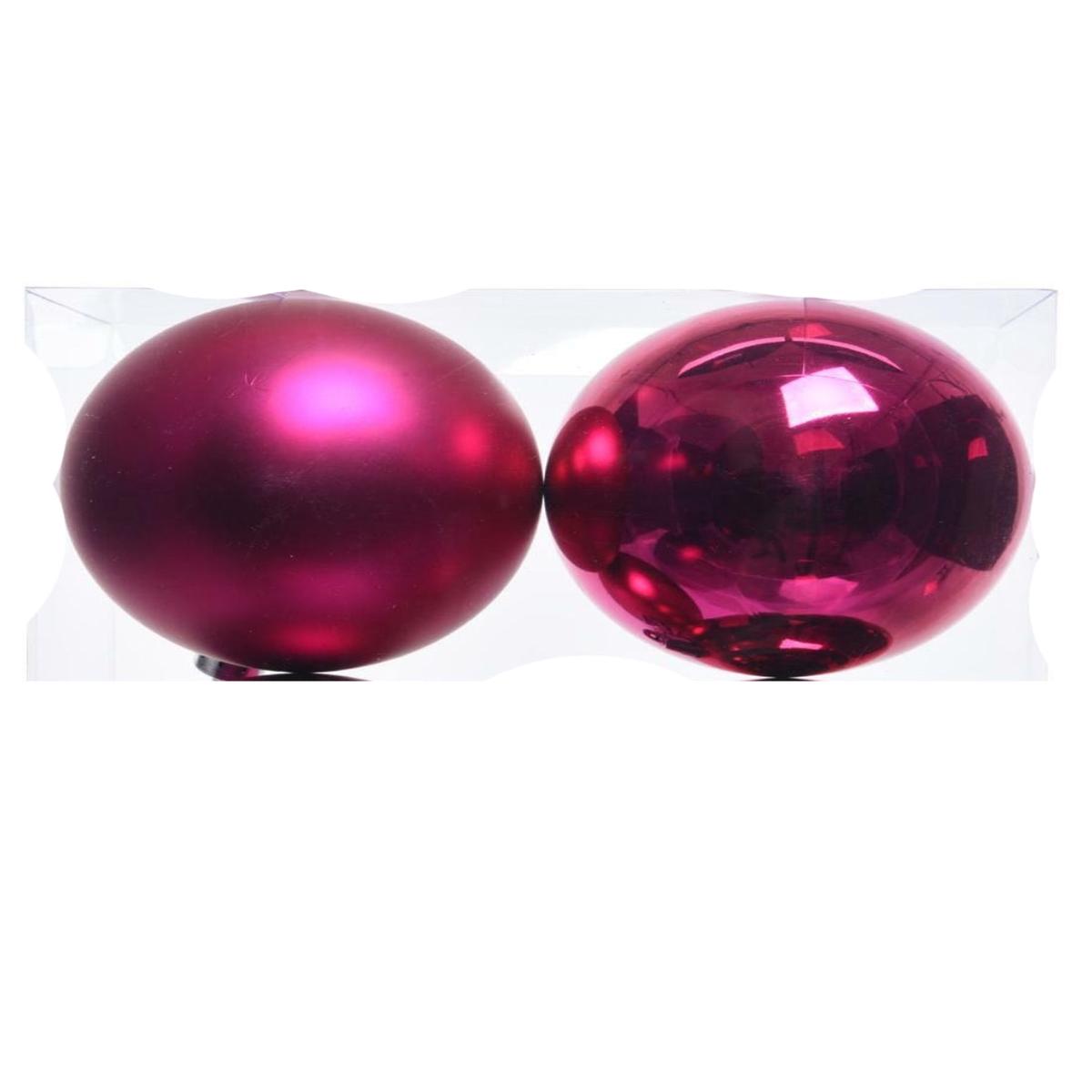 10cm Fuchsia Glass Christmas Tree Ball