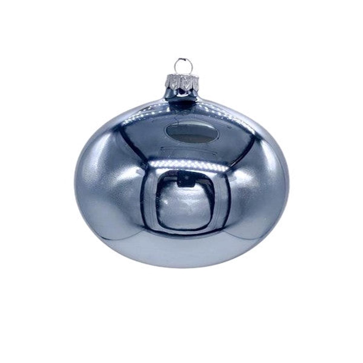 10cm Glossy Grey Glass Christmas Tree Ball