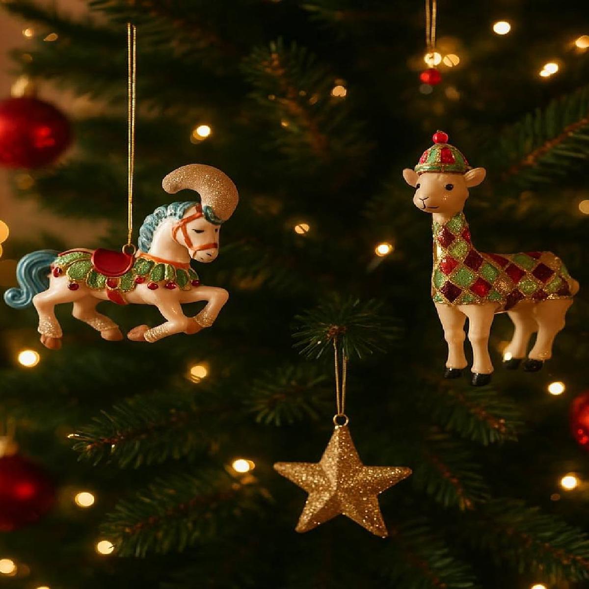 12cm Circus Animal Glass Christmas Tree Ornament