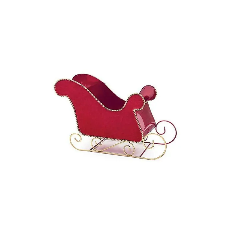 Red Velvet Tin Sleigh Planter