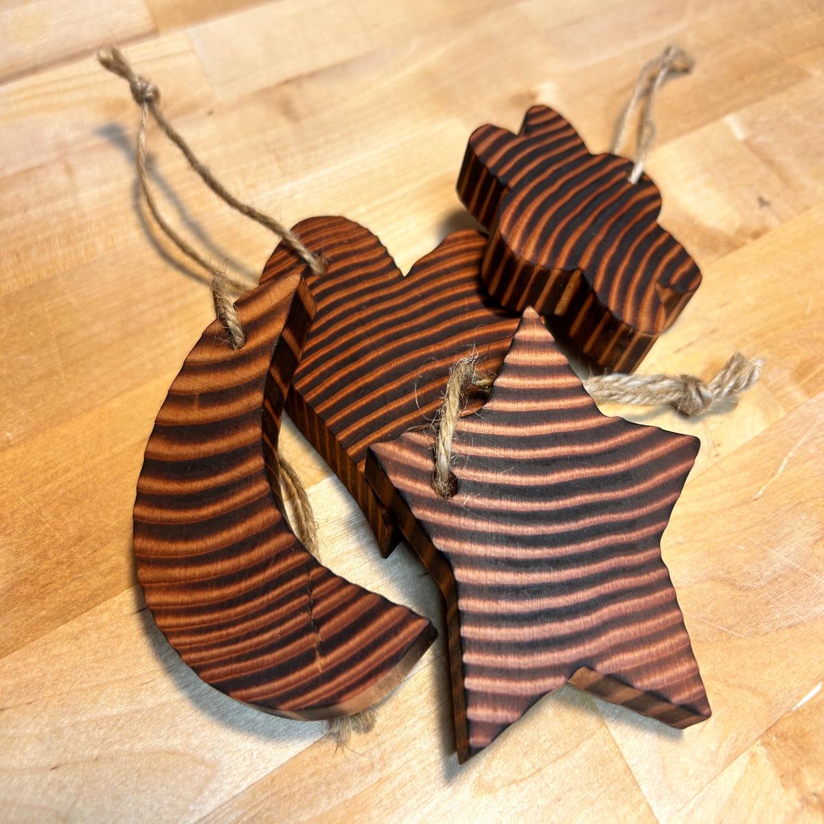 Wooden Holiday Ornaments - Handcrafted in Vermont