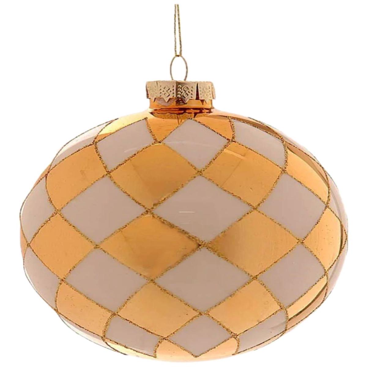10cm Gold Chess Glass Christmas Tree Ball