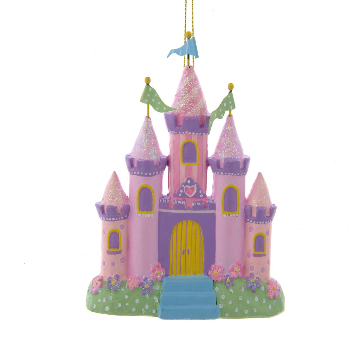10cm Purple Resin Castle Christmas Tree Decoration
