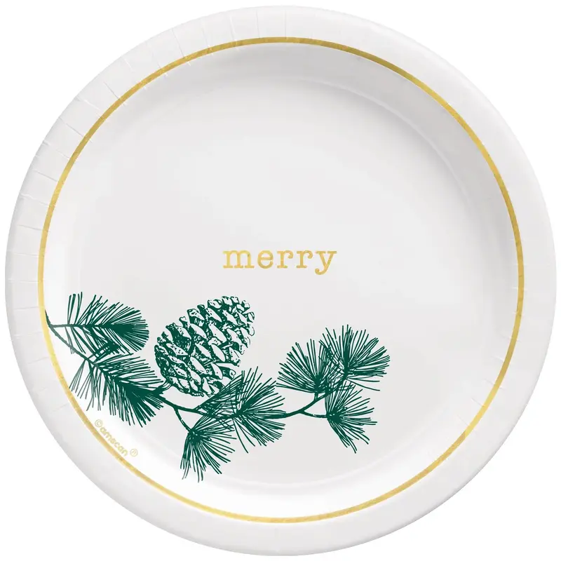 Calm & Bright Round Metallic Dessert Plates