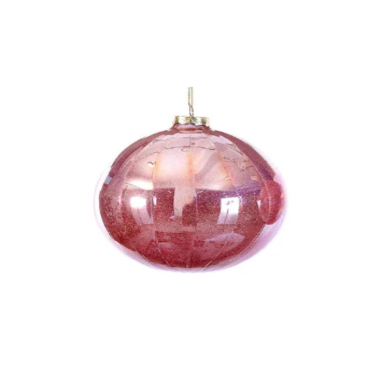 10cm Shiny Pink Glass Christmas Tree Ball