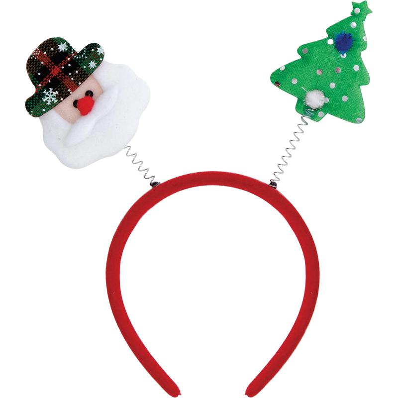 12/Case Bulk Christmas Plastic Headband w/ Boppers