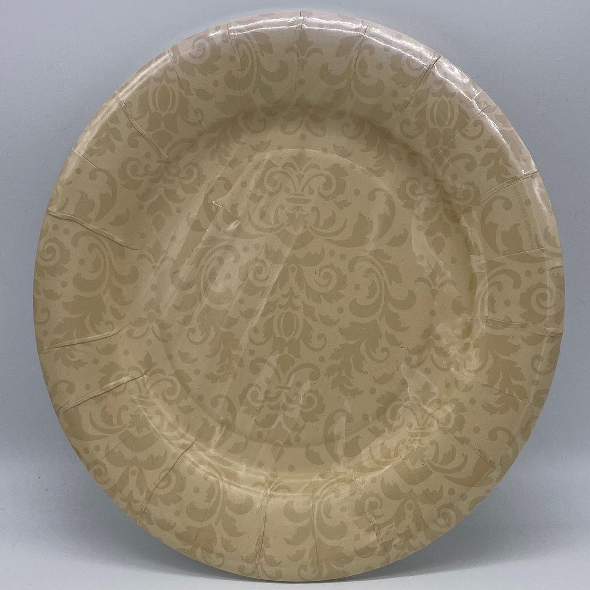 Yellow Christmas Paper Plates with Ornaments 20CM 8PCS