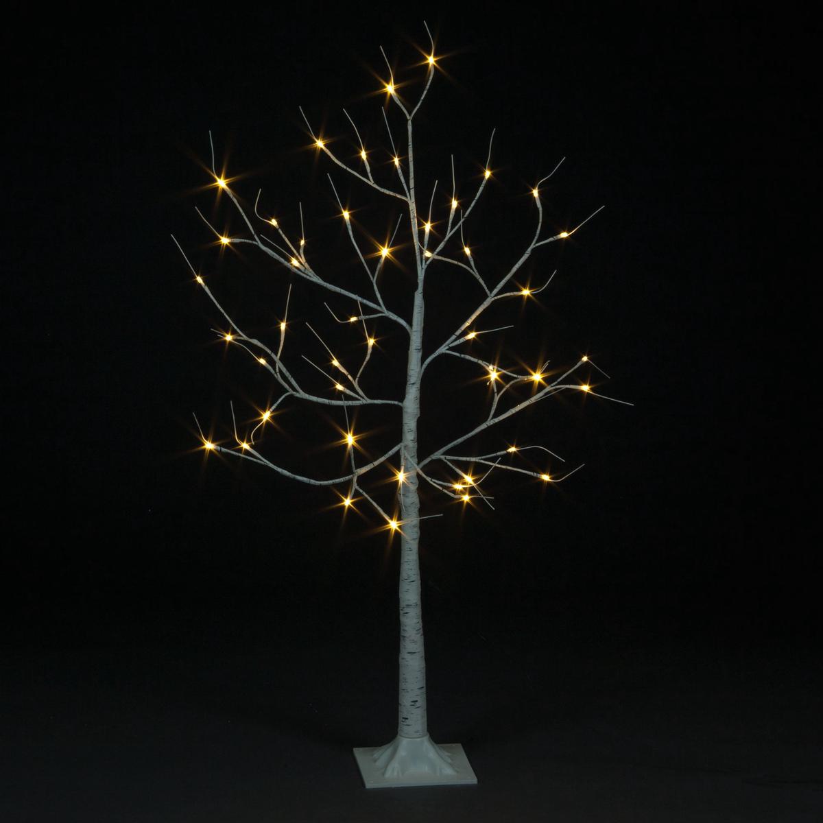 120cm Birch Tree With 48 Warm White LEDs Including 12 Flash Bulbs