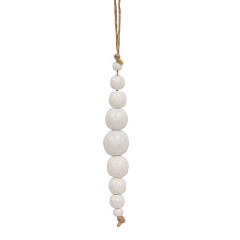 *Medium Glittered White Wood Icicle Ornament