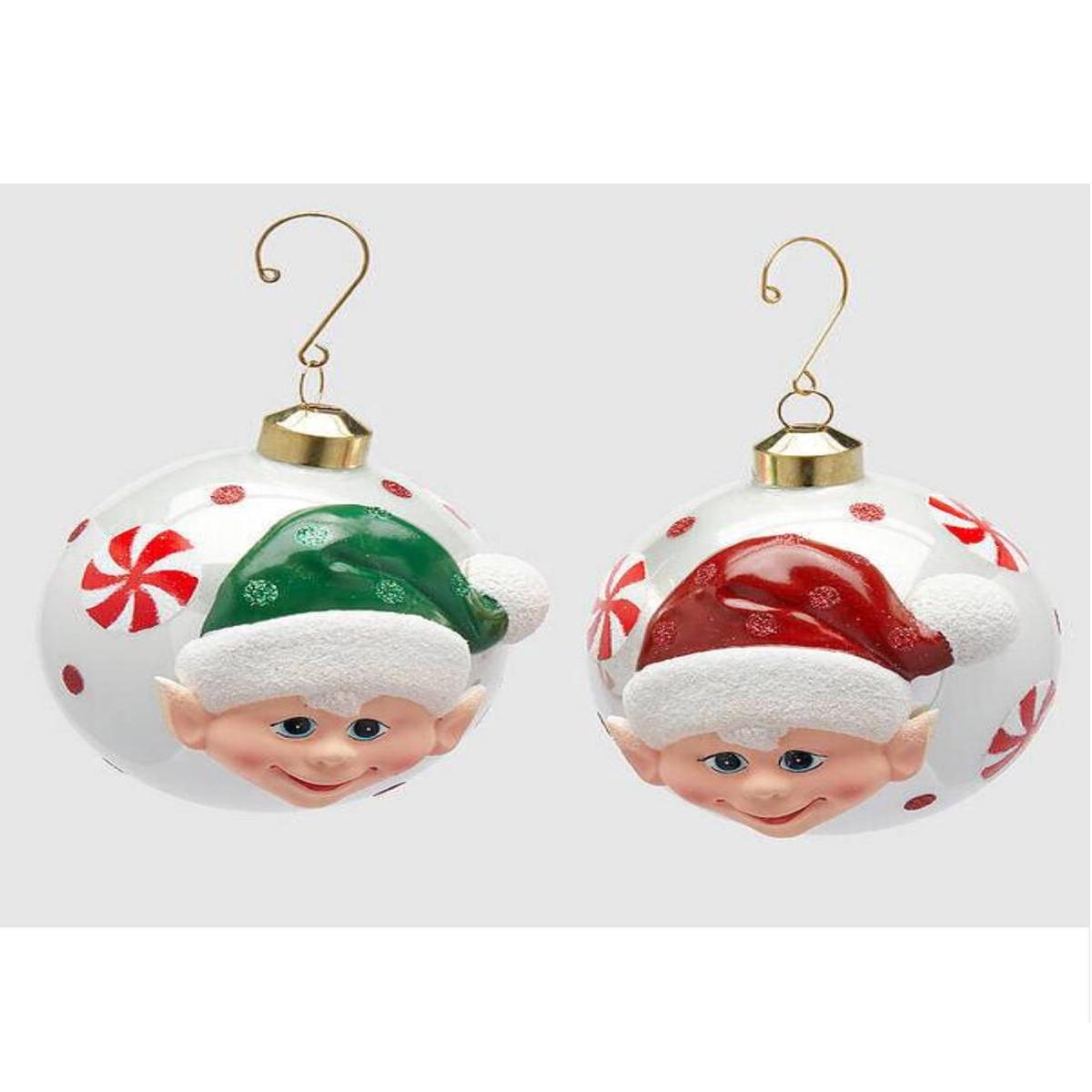10cm Glass Elf Christmas Tree Ball, Assorted Product