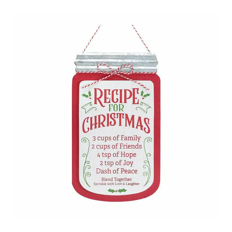 RECIPE FOR CHRISTMAS MASON JAR WALL SIGN