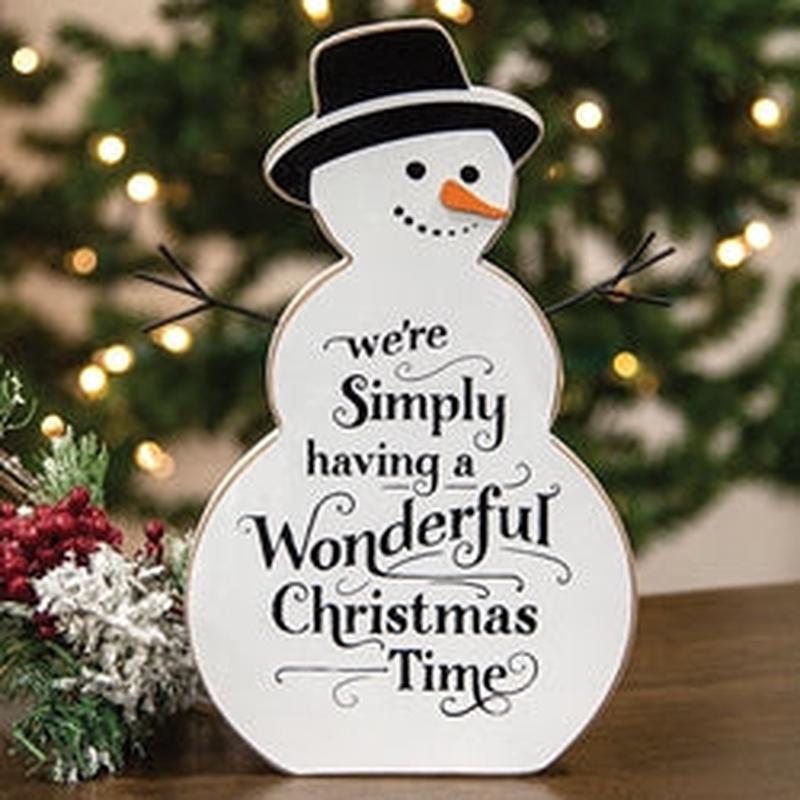 Wonderful Christmas Time Wooden Snowman Sitter - 10