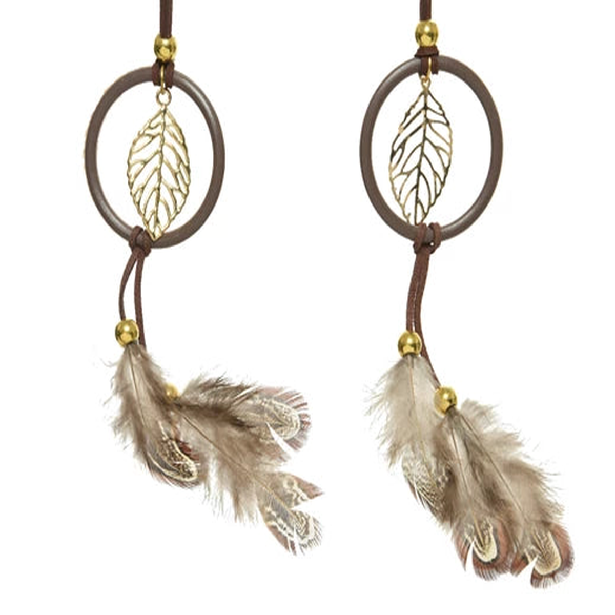 Wreath suede with iron leaf with
