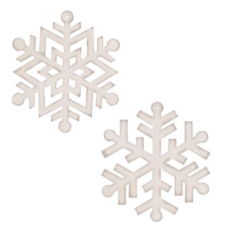 Wooden Glitter Snowflake Ornament 6.5