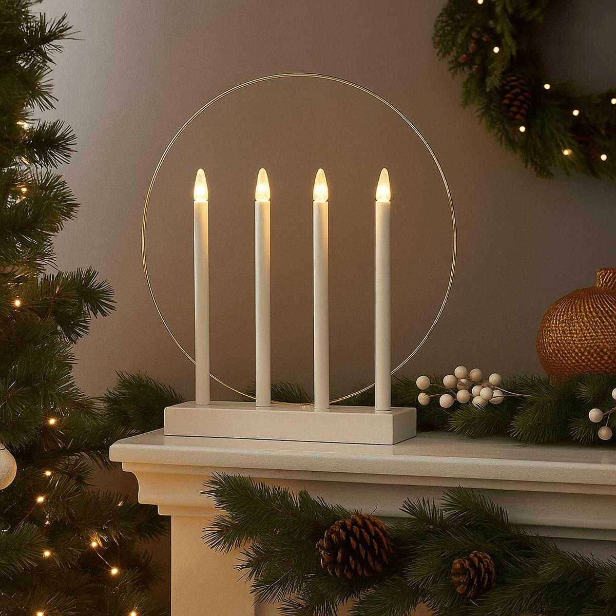 White LED Candle Window Decoration - 45cm