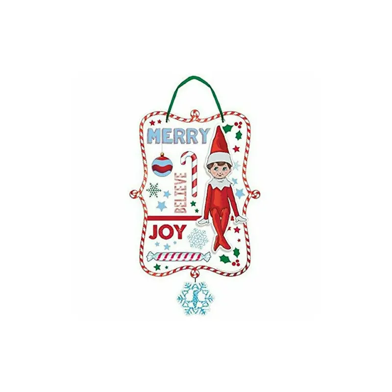 Christmas Elf Cardboard Hanging Door Sign