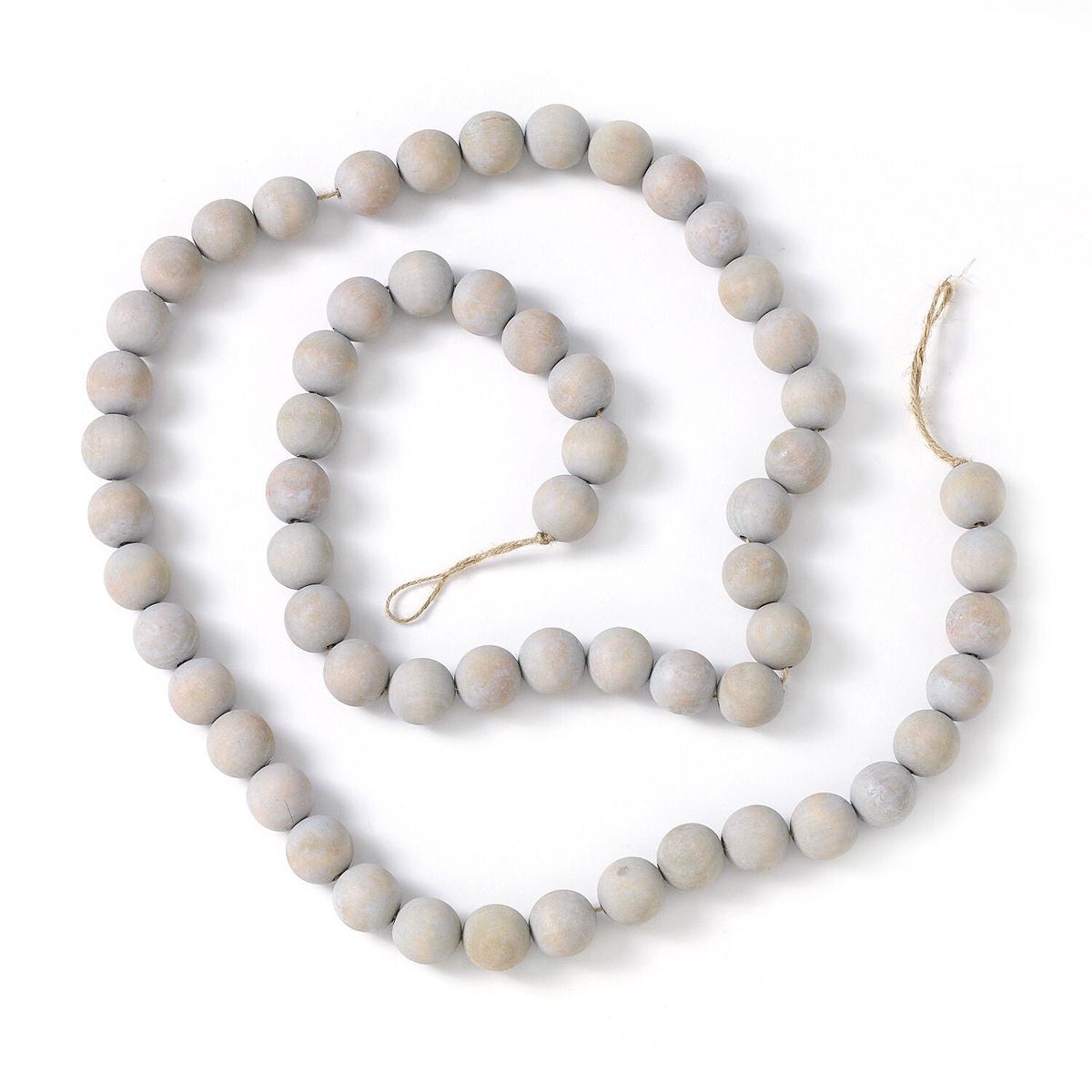 Wood Bead Garland, Gray, 72