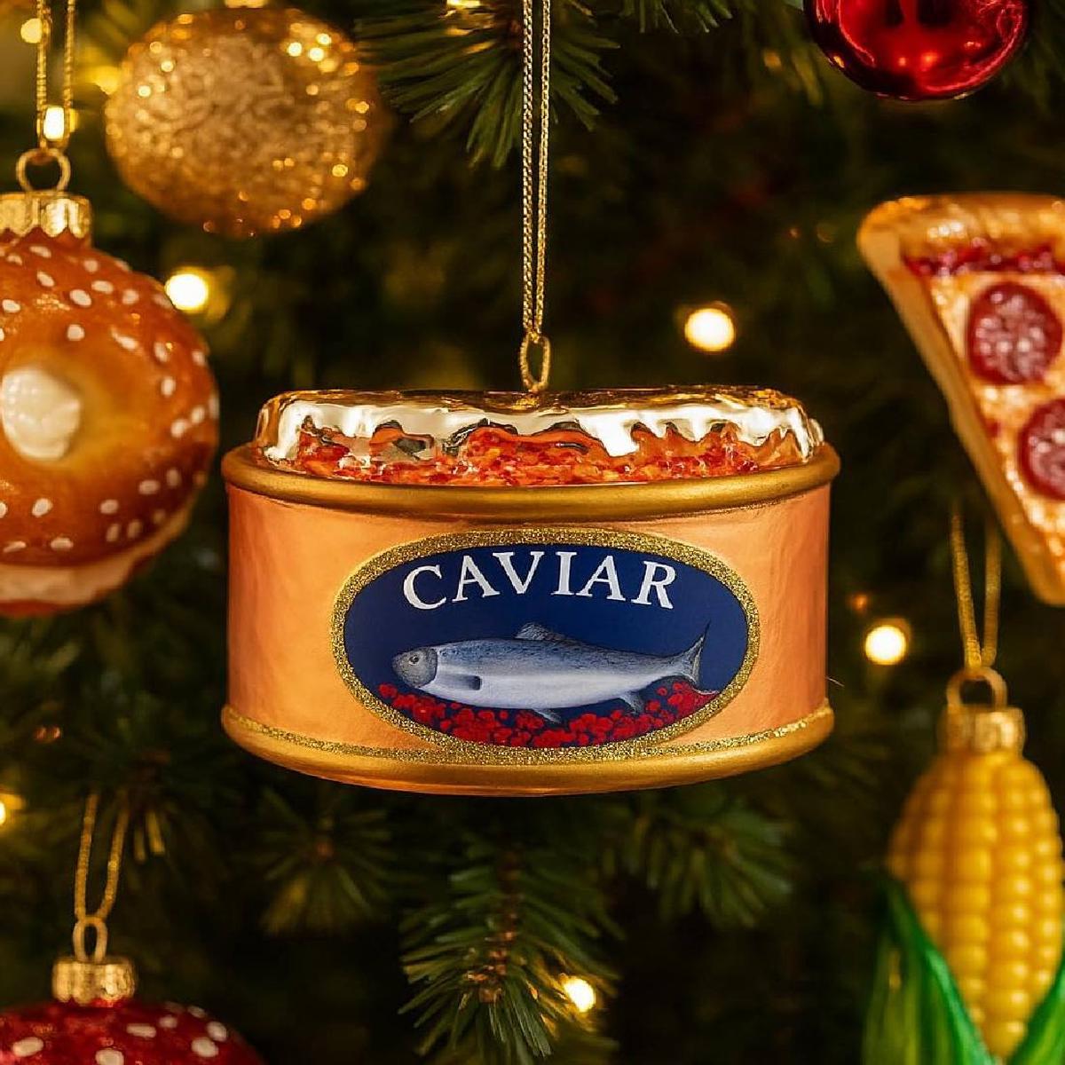 10cm Caviar Glass Christmas Tree Decoration