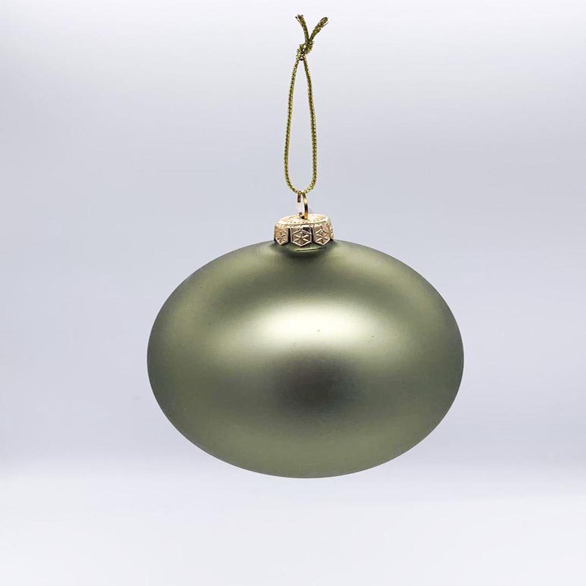 10cm Opaque Mint Green Glass Christmas Tree Bauble