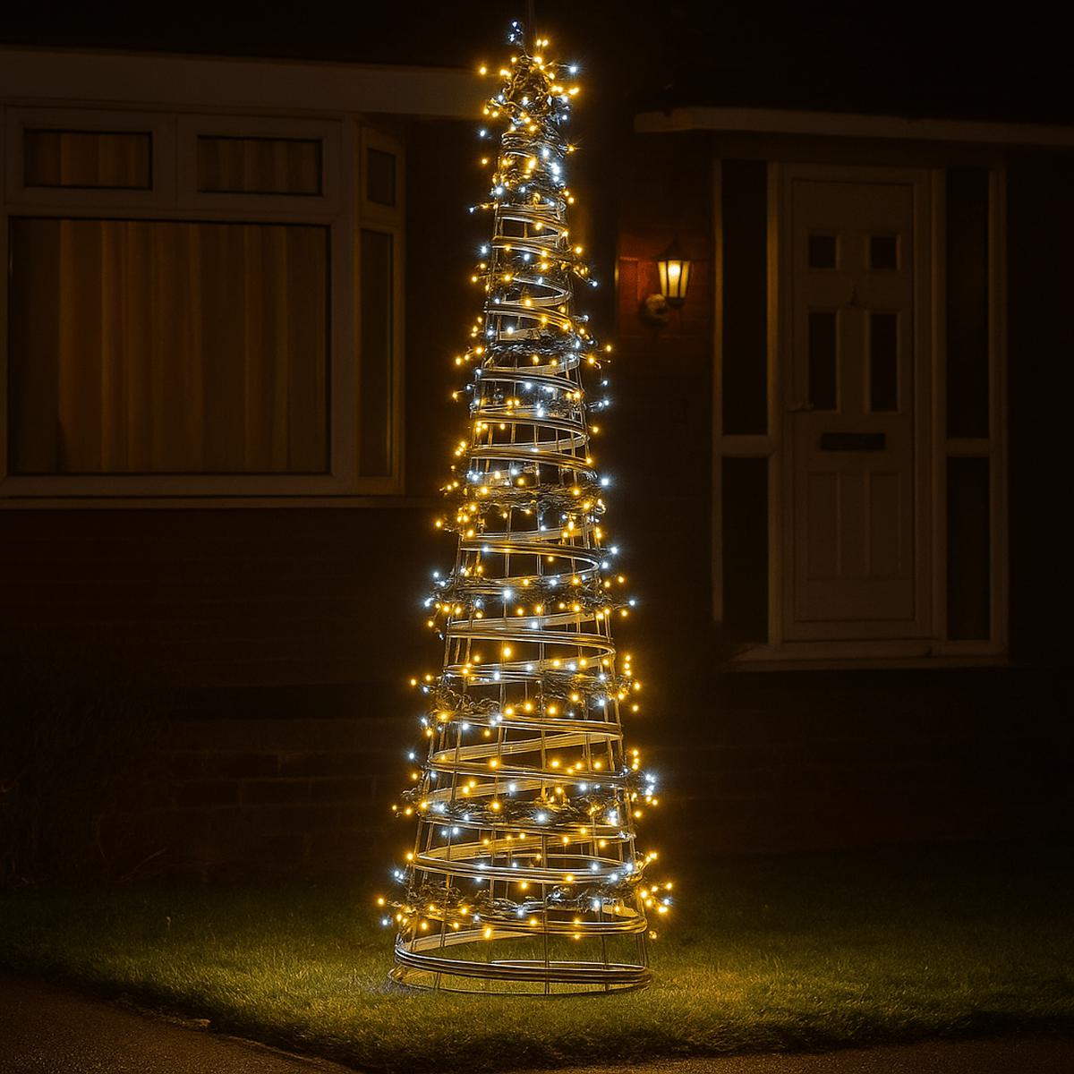 1152 LED Compact Cluster Christmas Tree Lights - White & Warm White