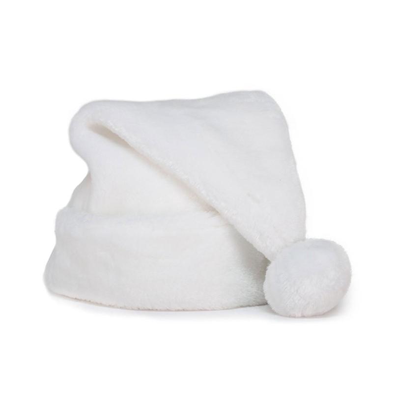 White Plush Hat with Cuff, 17 Inches, 1 Count