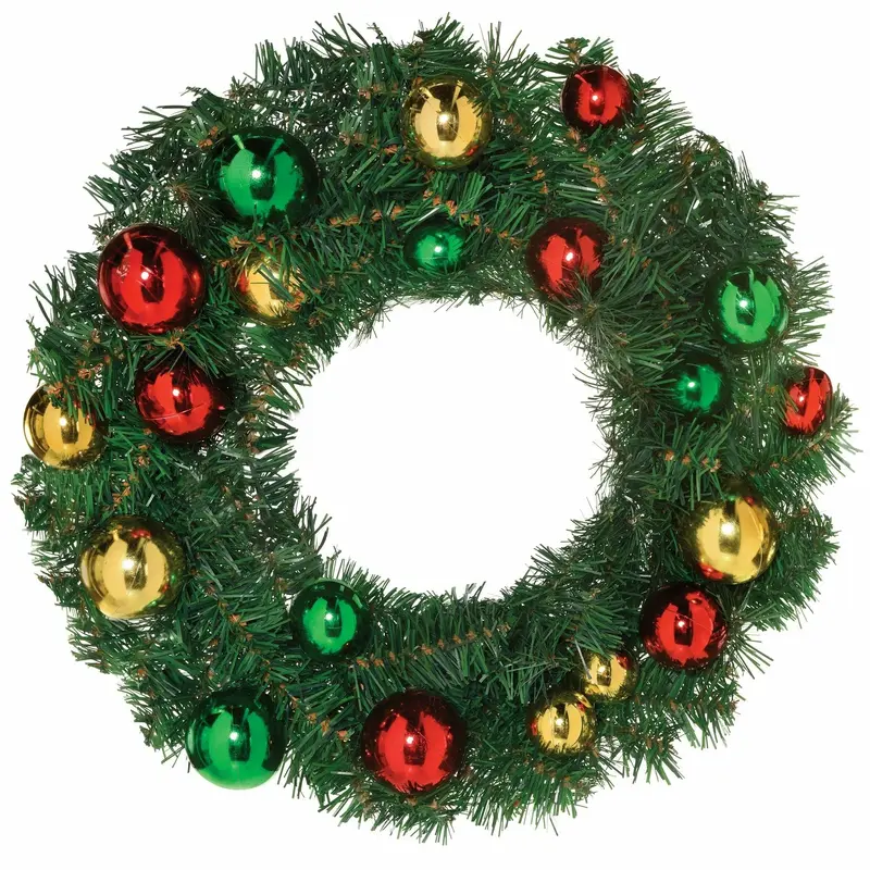 Deluxe Bulb Wreath with Greenery