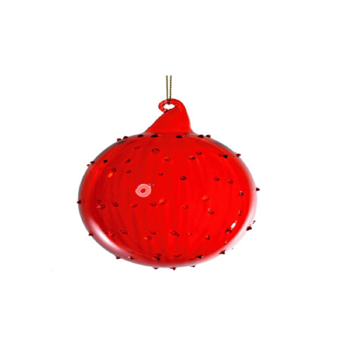 10cm Red Dotted Glass Christmas Tree Ball