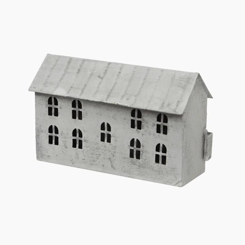 Zinc Tea Light House Long