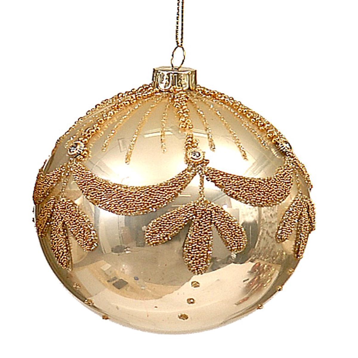 10cm Shiny Gold Glass Christmas Tree Ball