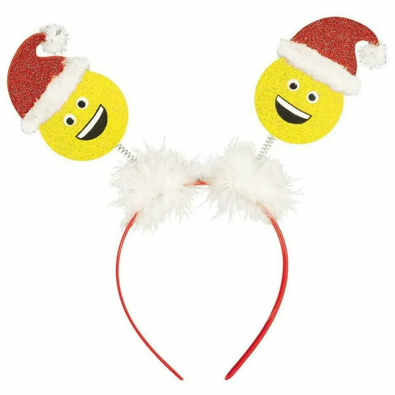 Smiling Santa Head Bopper with Glitter