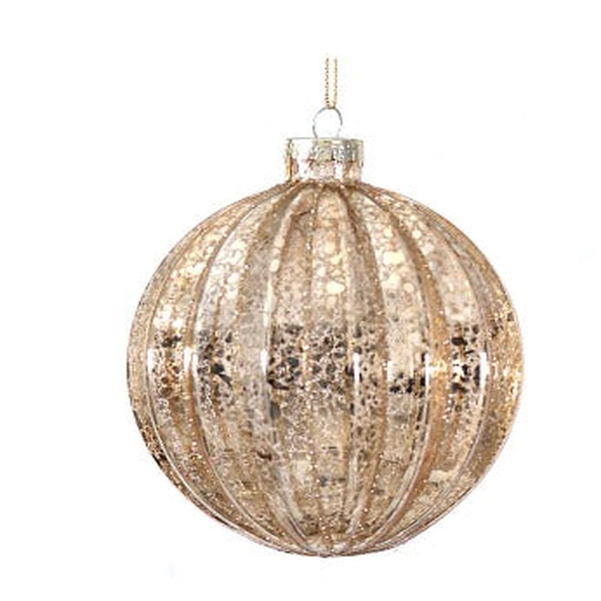 10cm Assorted Shiny Gold and Glitter Glass Christmas Tree Ball