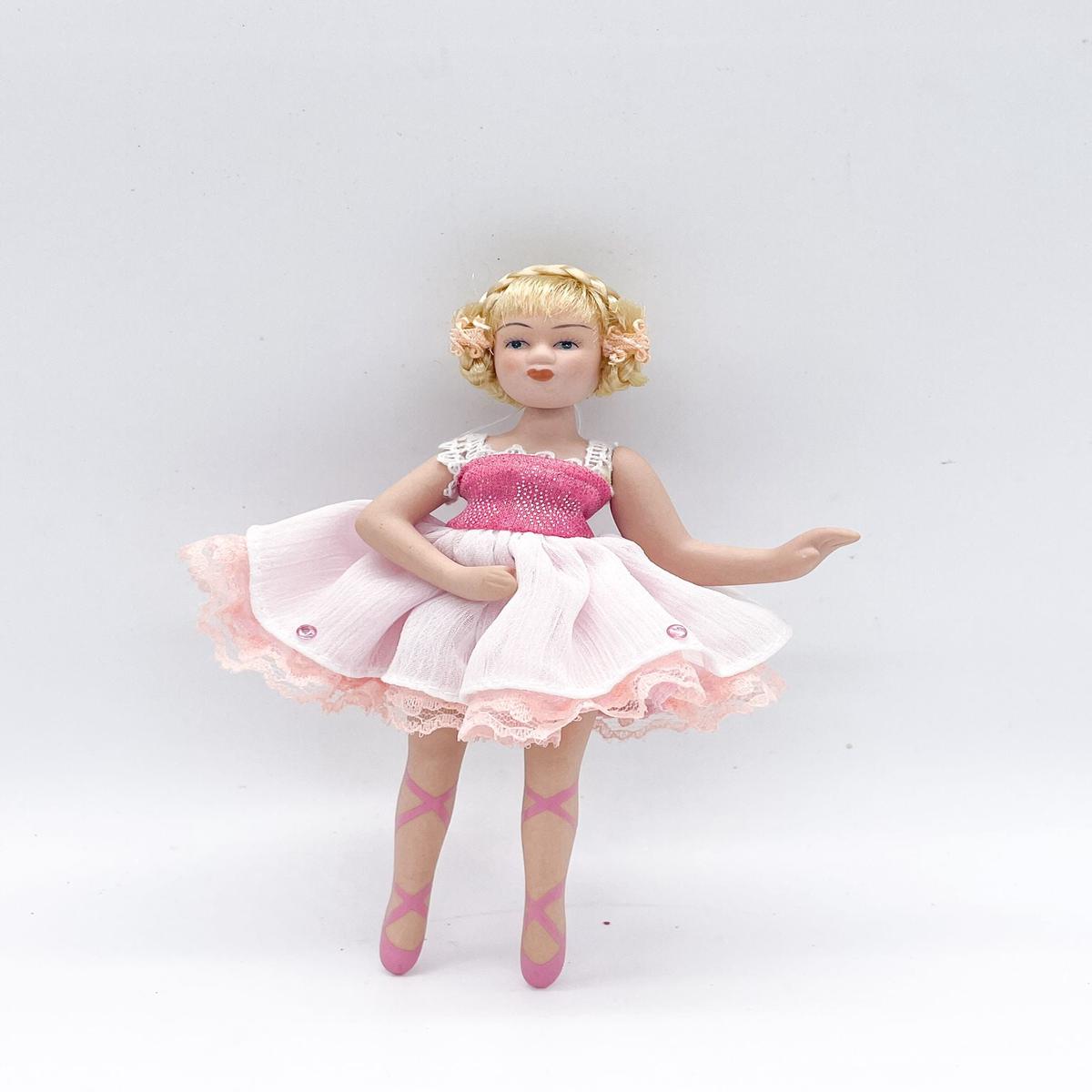 10cm Porcelain Ballerina Christmas Tree Ornament with Tutu