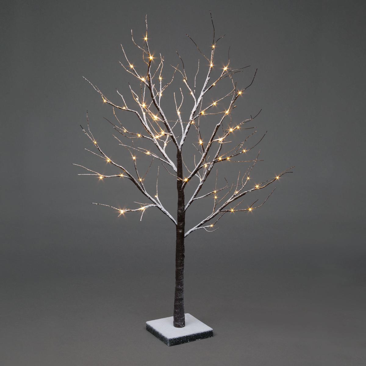 1.5m Snowy Brown Christmas Tree with 96 Warm White LED Lights  3m Lead Cable