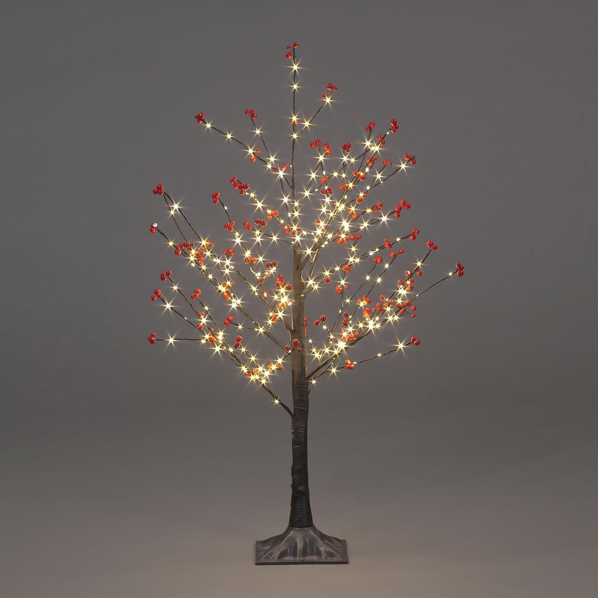 120cm Red Berry Twig Tree Brown 400 Warm White LEDS