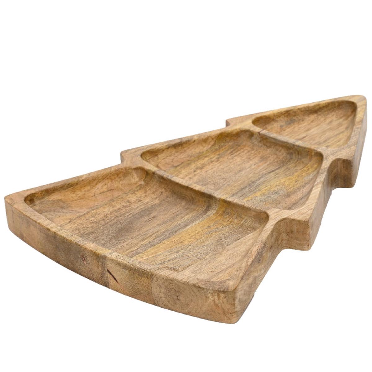 Wooden Christmas Tree Tray Plate 27x38cm