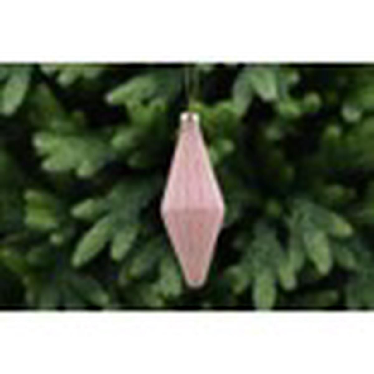 12cm mink felt effect glass drop with gold lines