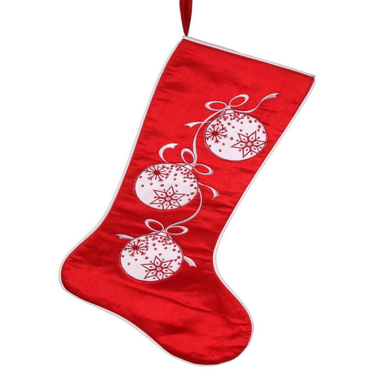 25 Ornament Garland Stocking Red Christmas Mantel Holiday Dcor