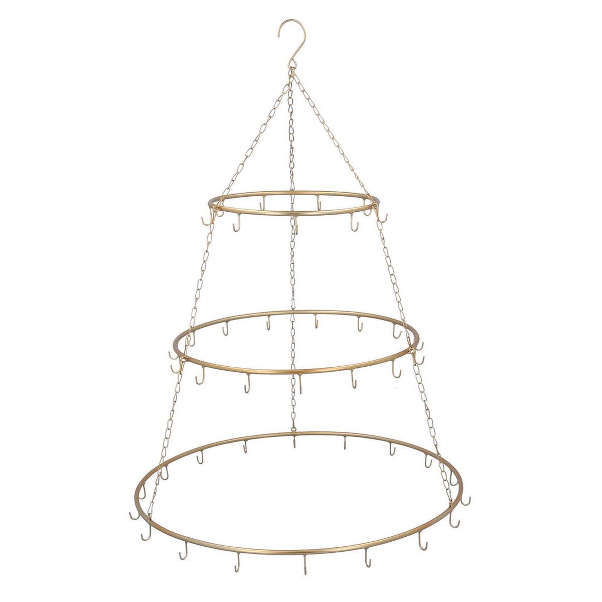 Gold Concentric Hoops Iron Hanging Display Ornament
