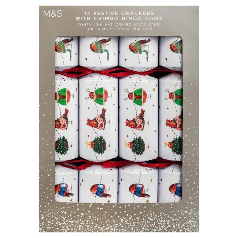 M&S Fun Robins Family Christmas Crackers