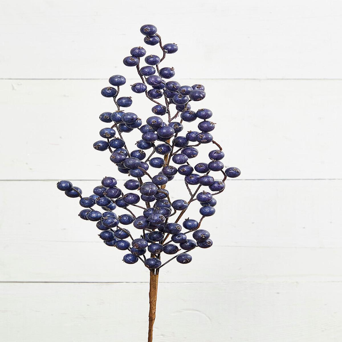 Navy Crabapple Spray 29 Inch Christmas Tree Decoration