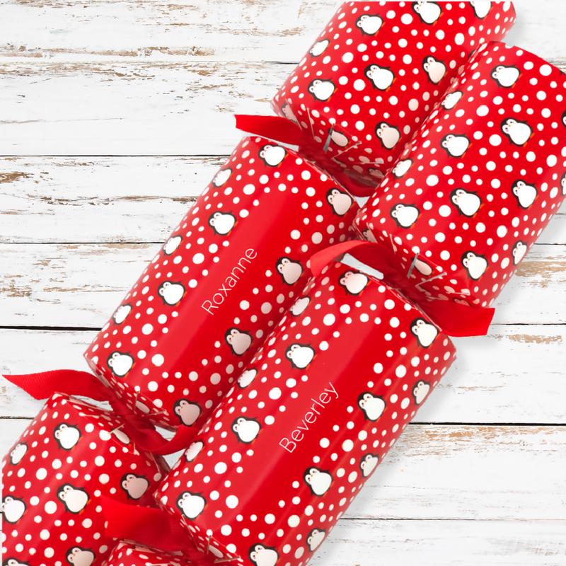 Personalised Cracker Making Craft Kit | Snowtime Penguin | Makes 4 or 6 Crackers