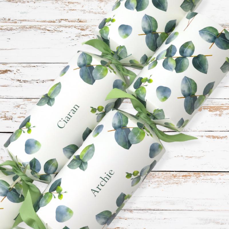 Personalised Cracker Making Kit | Watercolour Eucalyptus | Makes 4 or 6 Crackers