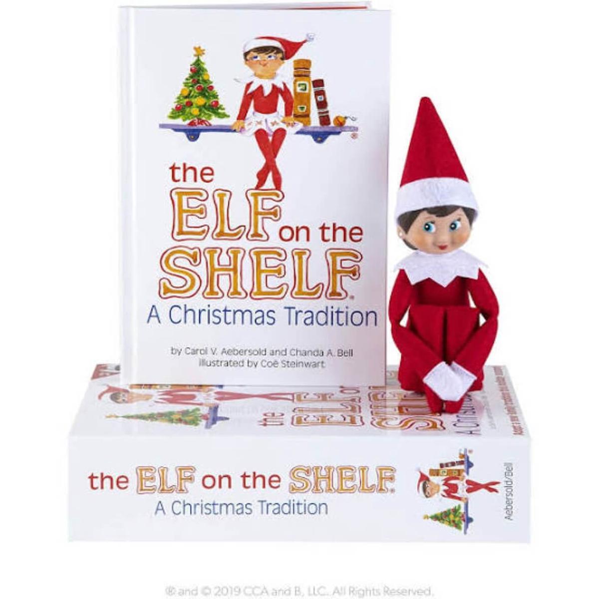 The Elf On The Shelf Girl Light Tone Blue Eyes Scout Elf Christmas Tradition Storybook Set