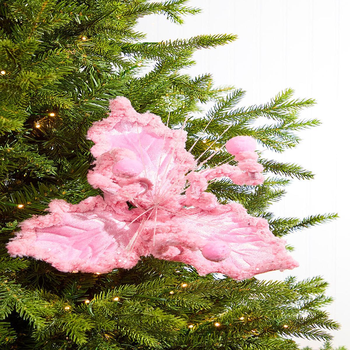 10 Inch Pink Holly Stem