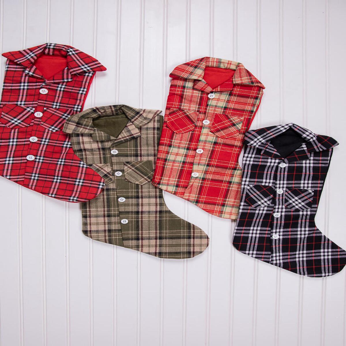 20 Inch Plaid Lumberjack Shirt Stocking