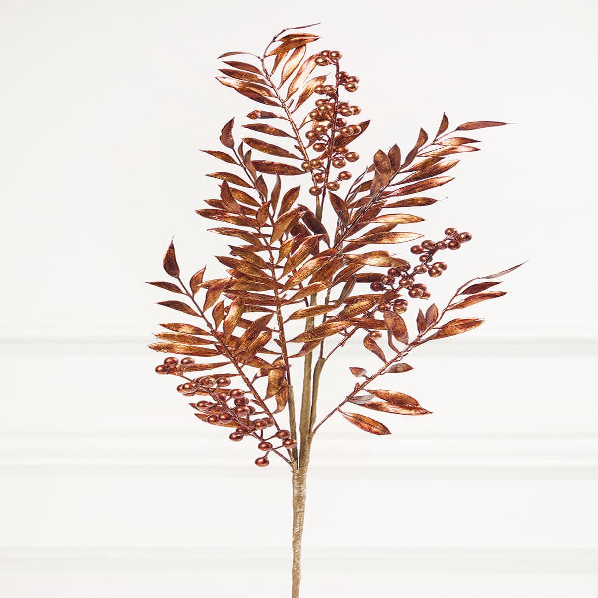 30 Inch Copper Metallic Pepperberry Stem