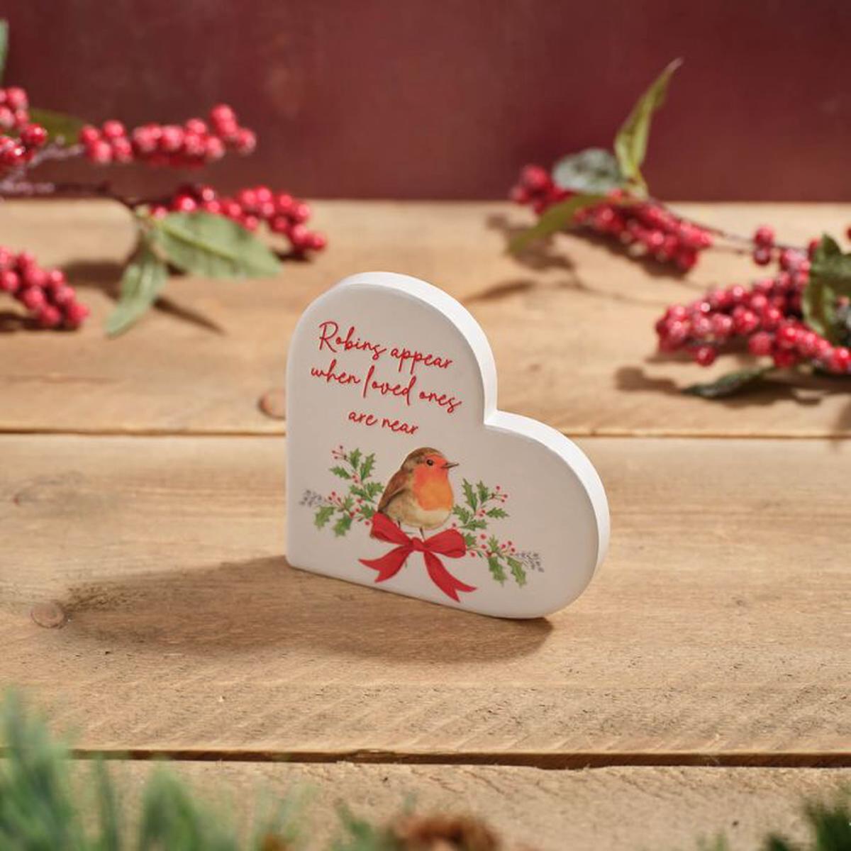 Robins Appear Ceramic Heart