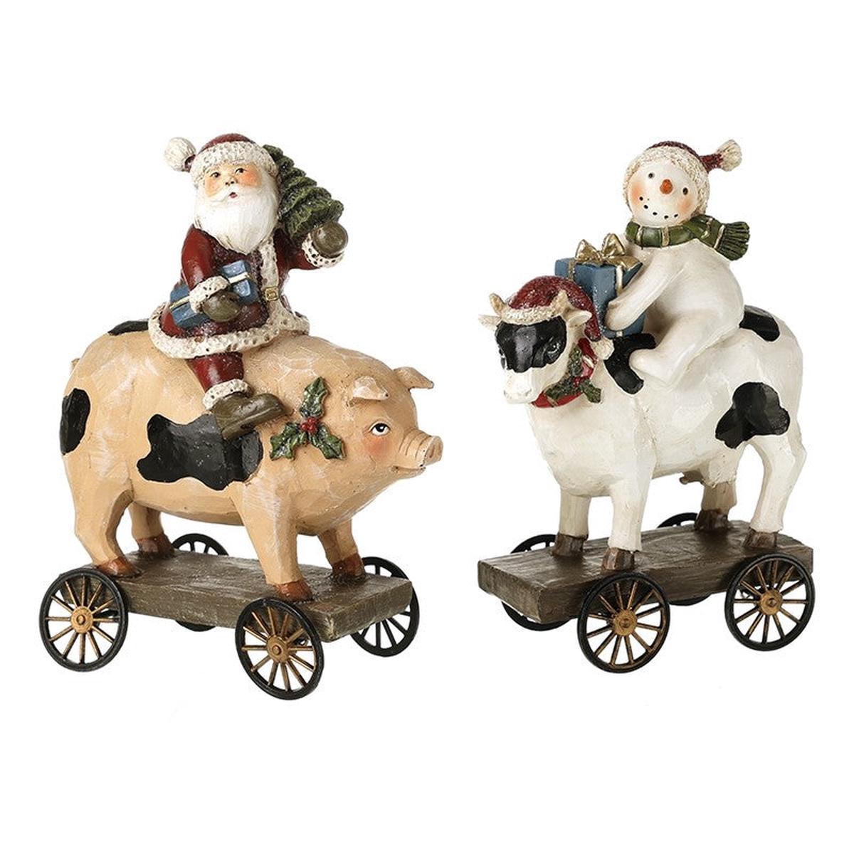 Santa & Snowman with Farmyard Animals